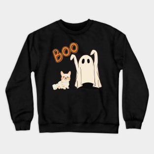 Boo! Retro Ghost and TP Corgi Crewneck Sweatshirt